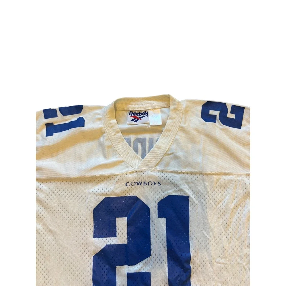 Mens Reebok Dallas Cowboys Deion Sanders 21‎ Football Jersey Size Small Vintage - Picture 5 of 12